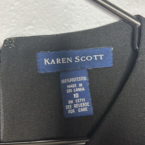 NWT NEW Karen Scott Black Mid Knee Length Sleeveless Career Dress Size 10 - Picture 8 of 11